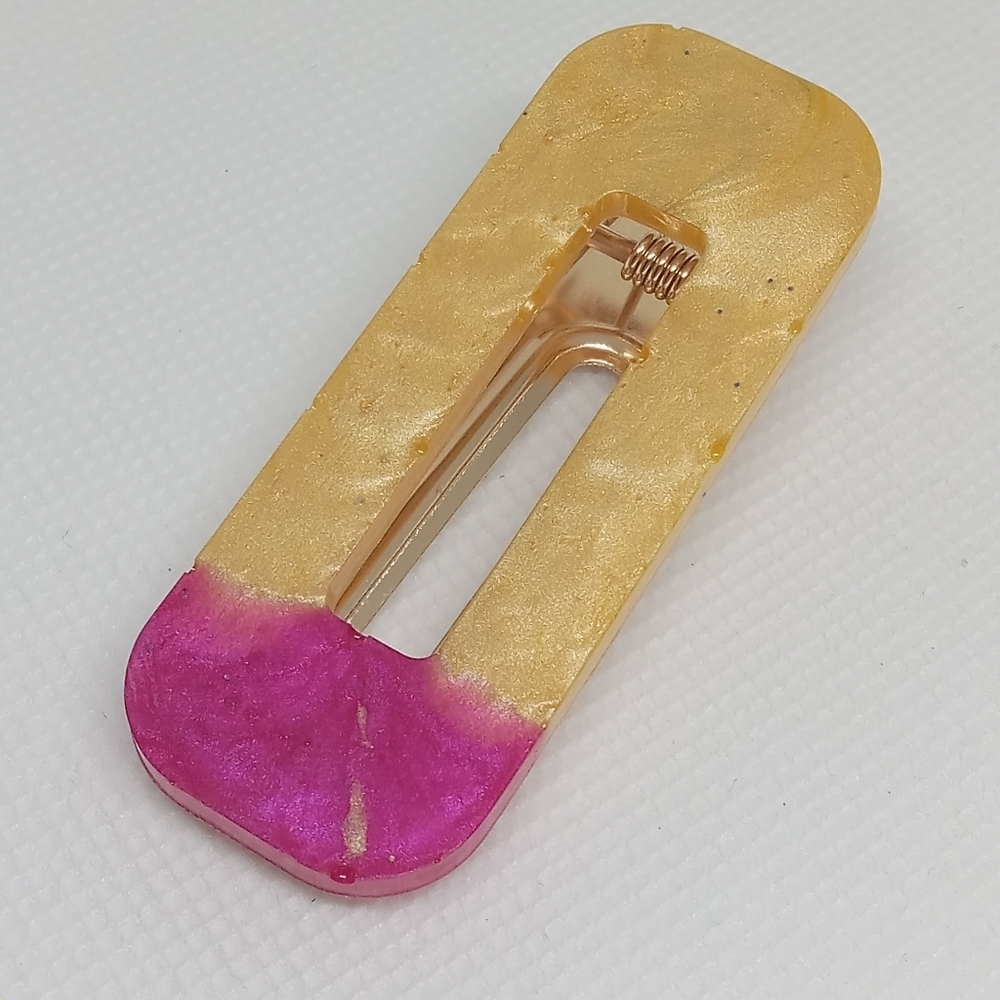 5/$25 Hand Crafted Gold and Pink Hair Clip
